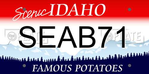 SEAB71 Idaho License Plate