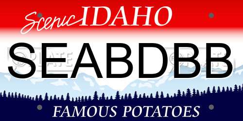 SEABDBB Idaho License Plate
