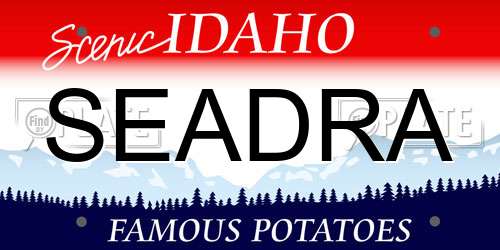 SEADRA Idaho License Plate