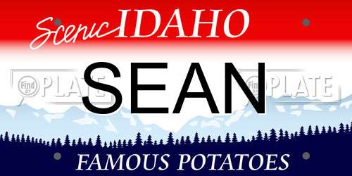 SEAN Idaho License Plate