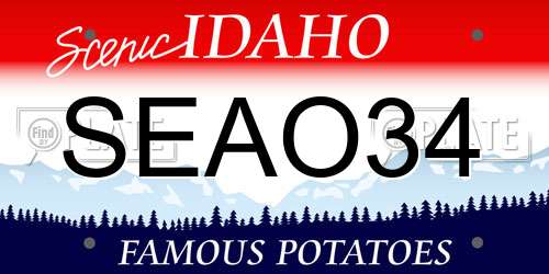 SEAO34 Idaho License Plate
