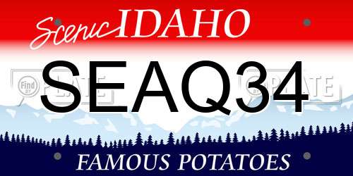 SEAQ34 Idaho License Plate
