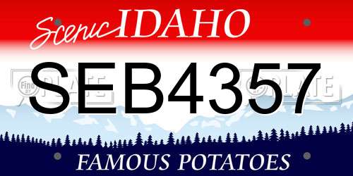 SEB4357 Idaho License Plate