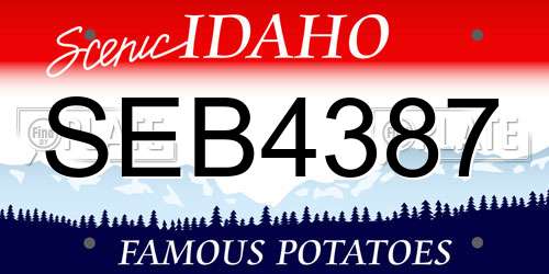 SEB4387 Idaho License Plate