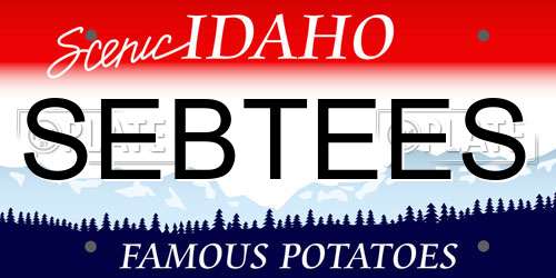 SEBTEES Idaho License Plate