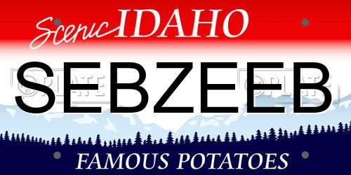 SEBZEEB Idaho License Plate