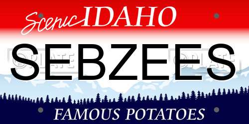 SEBZEES Idaho License Plate