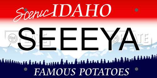 SEEEYA Idaho License Plate