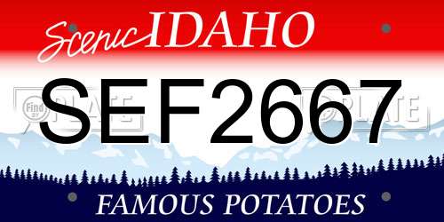 SEF2667 Idaho License Plate