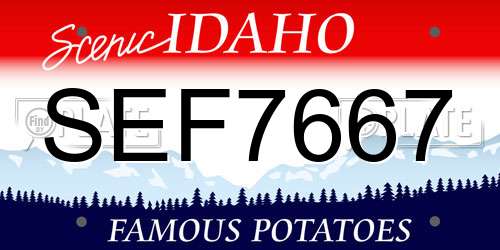 SEF7667 Idaho License Plate