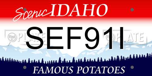 SEF91I Idaho License Plate