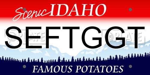 SEFTGGT Idaho License Plate