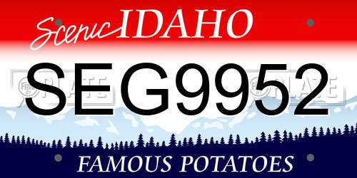 SEG9952 Idaho License Plate