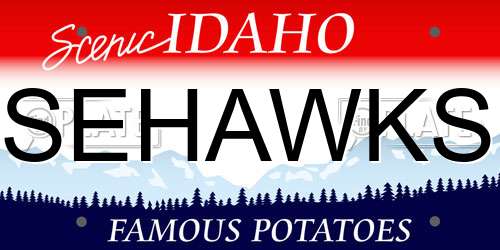 SEHAWKS Idaho License Plate