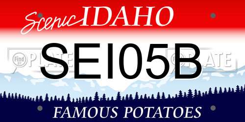 SEI05B Idaho License Plate