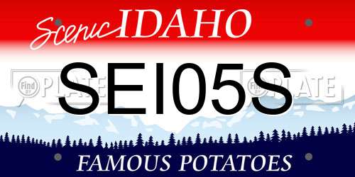 SEI05S Idaho License Plate