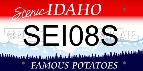 SEI08S Idaho License Plate