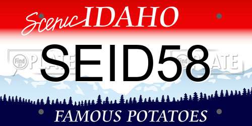 SEID58 Idaho License Plate