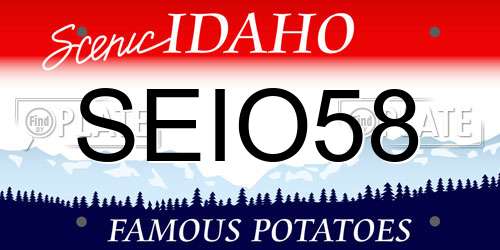 SEIO58 Idaho License Plate