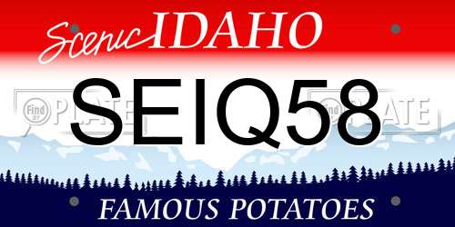 SEIQ58 Idaho License Plate