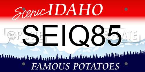 SEIQ85 Idaho License Plate