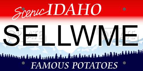 SELLWME Idaho License Plate
