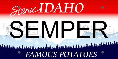 SEMPER Idaho License Plate