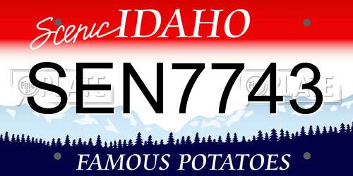SEN7743 Idaho License Plate