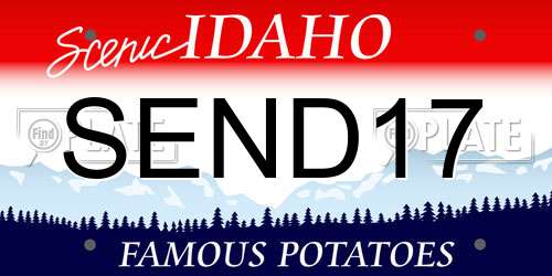 SEND17 Idaho License Plate