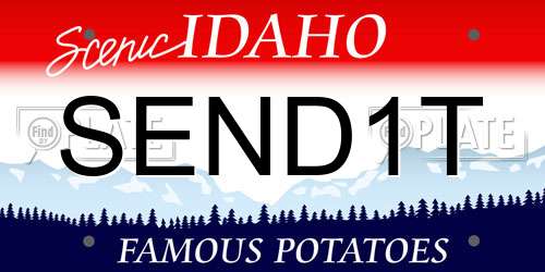 SEND1T Idaho License Plate