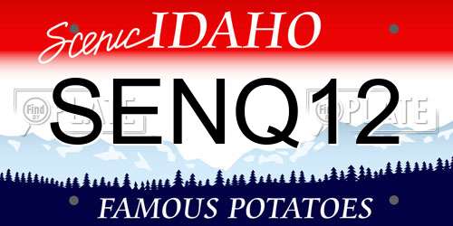 SENQ12 Idaho License Plate
