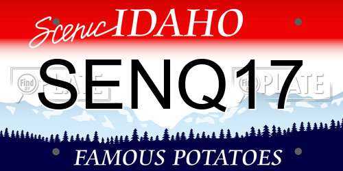 SENQ17 Idaho License Plate