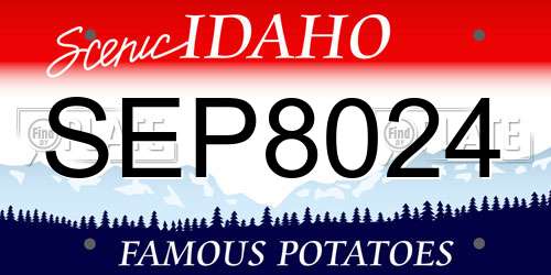 SEP8024 Idaho License Plate