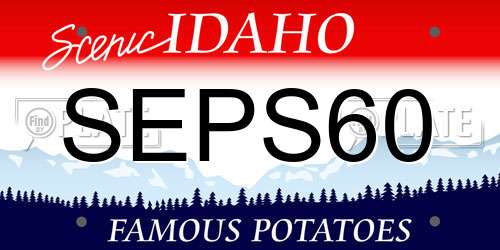SEPS60 Idaho License Plate