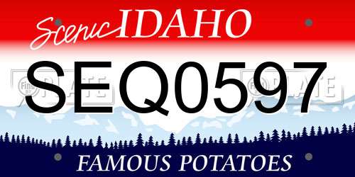SEQ0597 Idaho License Plate