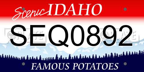 SEQ0892 Idaho License Plate