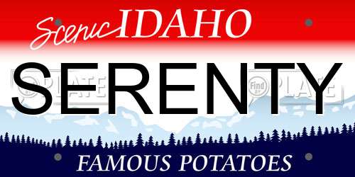 SERENTY Idaho License Plate