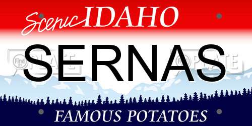 SERNAS Idaho License Plate