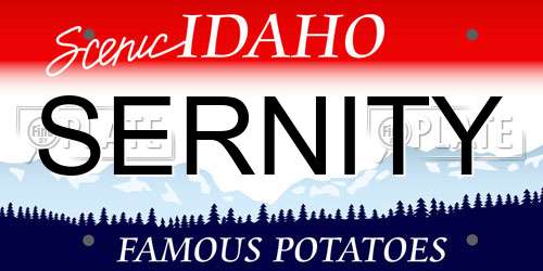 SERNITY Idaho License Plate