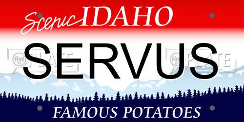 SERVUS Idaho License Plate