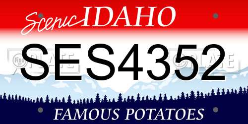 SES4352 Idaho License Plate