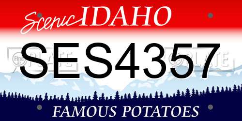 SES4357 Idaho License Plate