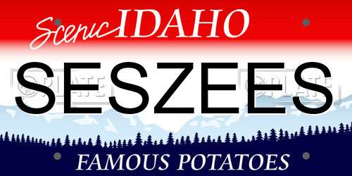 SESZEES Idaho License Plate