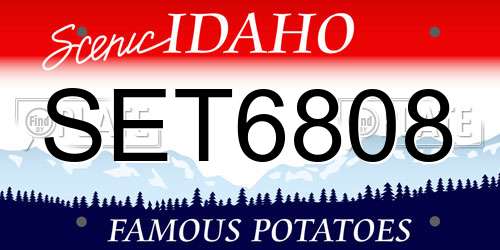 SET6808 Idaho License Plate