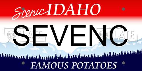 SEVENC Idaho License Plate