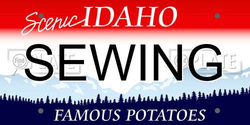 SEWING Idaho License Plate
