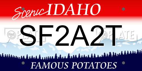 SF2A2T Idaho License Plate