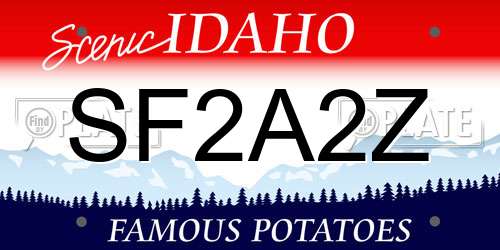 SF2A2Z Idaho License Plate