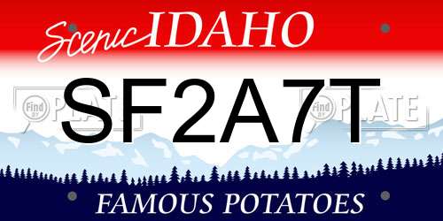 SF2A7T Idaho License Plate