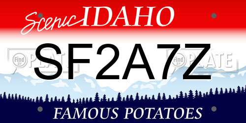 SF2A7Z Idaho License Plate